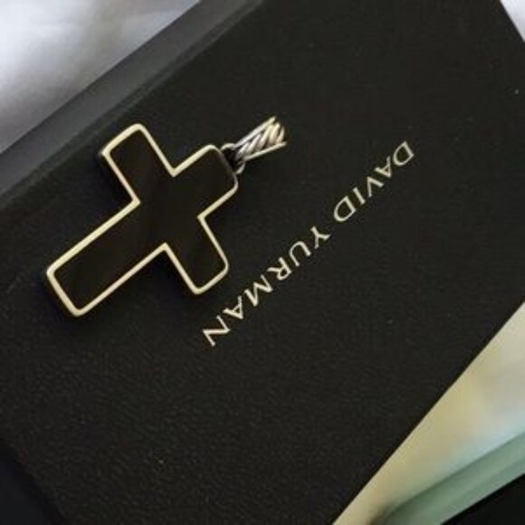 David Yurman SterlingBlack Cross Large Mint EUC